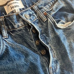 Reformation Jeans Wide Leg Button-Fly Jeans Women Size 27